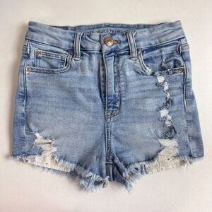American Eagle Outfitters Women's Frayed Jean Shorts - Light Blue Size 10